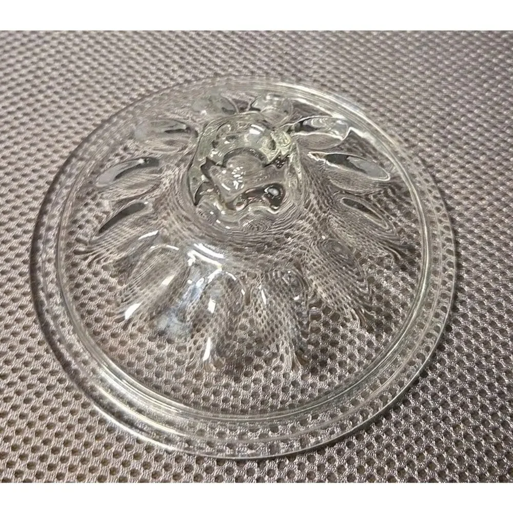 Vintage Hazel-Atlas Compote Candy Dish with Lid Thumbprint Reflection Pattern